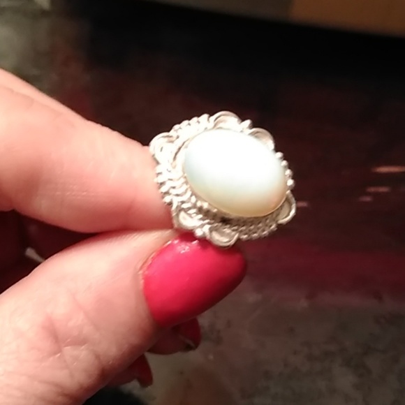 Sterling silver and moonstone ring - Picture 4 of 4